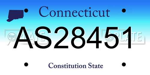 AS28451 Connecticut License Plate