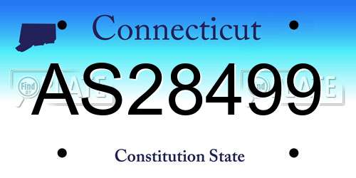 AS28499 Connecticut License Plate