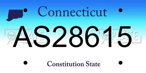 AS28615 Connecticut License Plate
