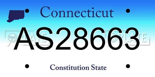 AS28663 Connecticut License Plate