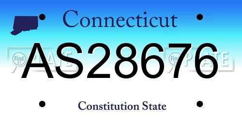 AS28676 Connecticut License Plate