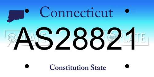AS28821 Connecticut License Plate
