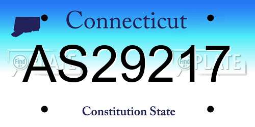 AS29217 Connecticut License Plate