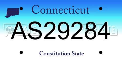 AS29284 Connecticut License Plate