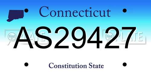 AS29427 Connecticut License Plate