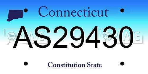 AS29430 Connecticut License Plate