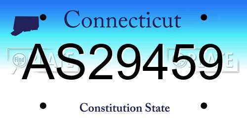 AS29459 Connecticut License Plate