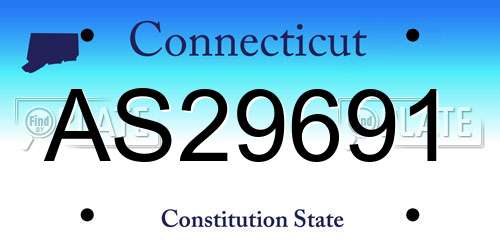AS29691 Connecticut License Plate