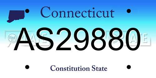 AS29880 Connecticut License Plate