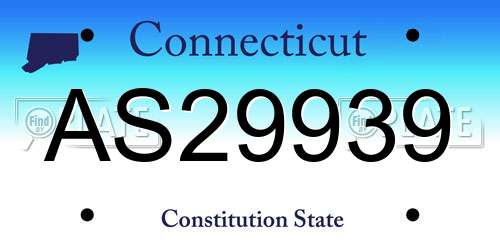 AS29939 Connecticut License Plate