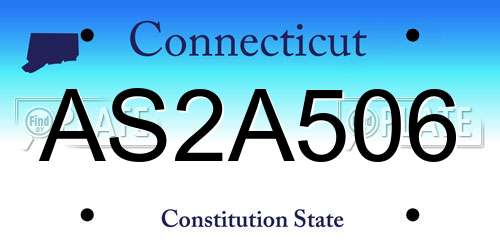 AS2A506 Connecticut License Plate