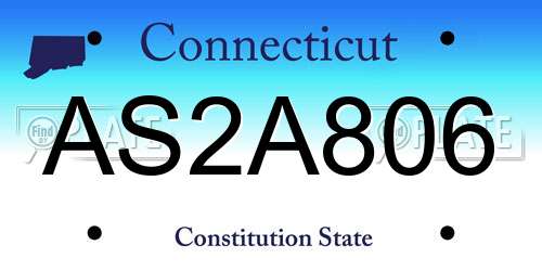 AS2A806 Connecticut License Plate