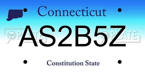 AS2B5Z Connecticut License Plate