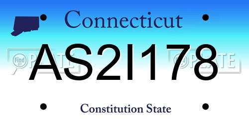 AS2I178 Connecticut License Plate