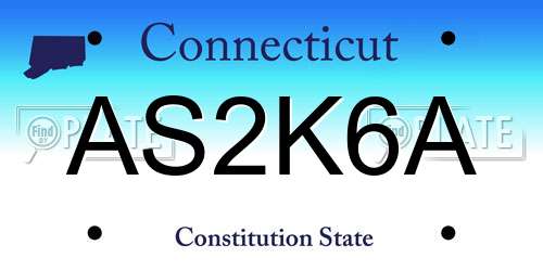 AS2K6A Connecticut License Plate