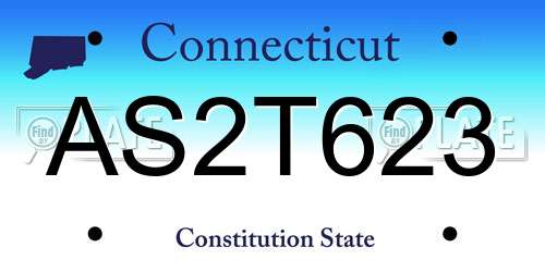 AS2T623 Connecticut License Plate