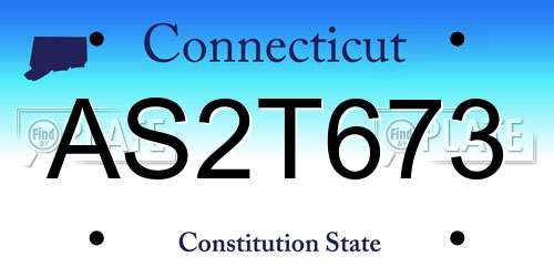 AS2T673 Connecticut License Plate