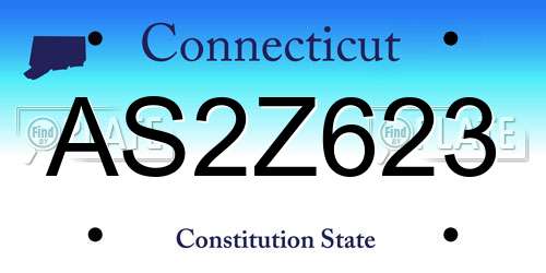 AS2Z623 Connecticut License Plate