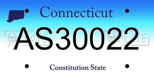 AS30022 Connecticut License Plate