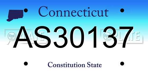 AS30137 Connecticut License Plate