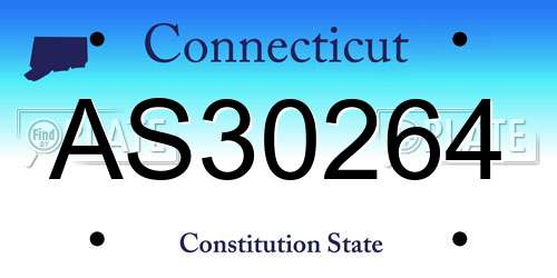 AS30264 Connecticut License Plate