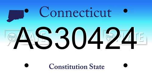 AS30424 Connecticut License Plate