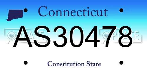 AS30478 Connecticut License Plate