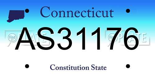 AS31176 Connecticut License Plate