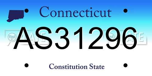 AS31296 Connecticut License Plate