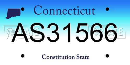 AS31566 Connecticut License Plate