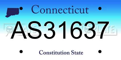 AS31637 Connecticut License Plate