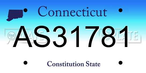 AS31781 Connecticut License Plate