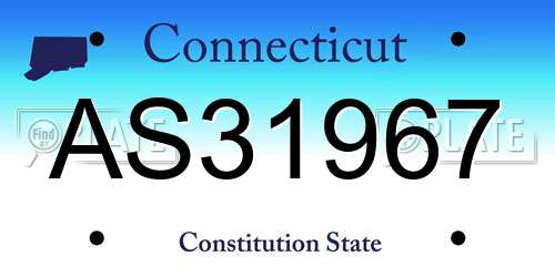 AS31967 Connecticut License Plate