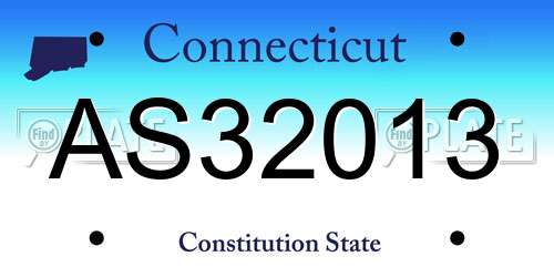 AS32013 Connecticut License Plate