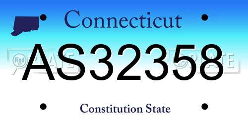 AS32358 Connecticut License Plate
