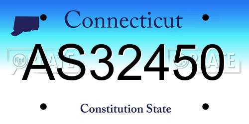 AS32450 Connecticut License Plate