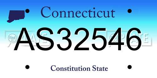 AS32546 Connecticut License Plate