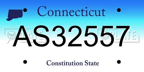 AS32557 Connecticut License Plate