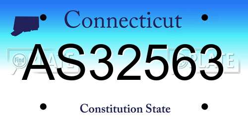 AS32563 Connecticut License Plate
