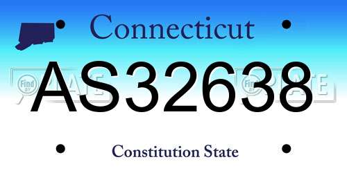 AS32638 Connecticut License Plate