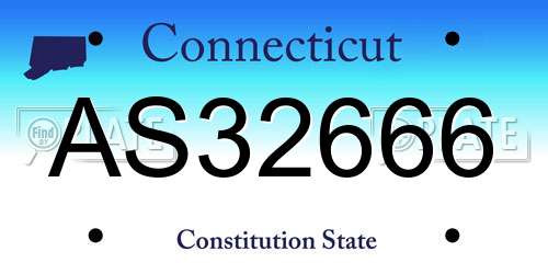 AS32666 Connecticut License Plate