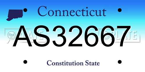 AS32667 Connecticut License Plate