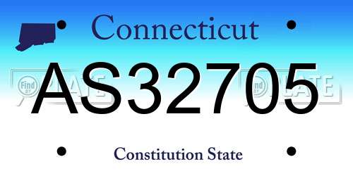 AS32705 Connecticut License Plate