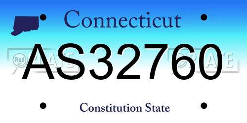 AS32760 Connecticut License Plate