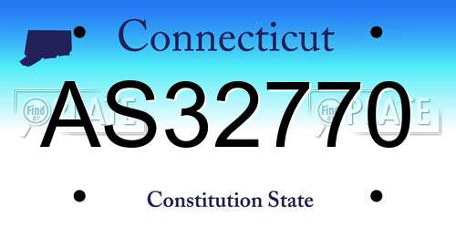 AS32770 Connecticut License Plate