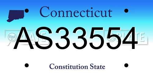 AS33554 Connecticut License Plate