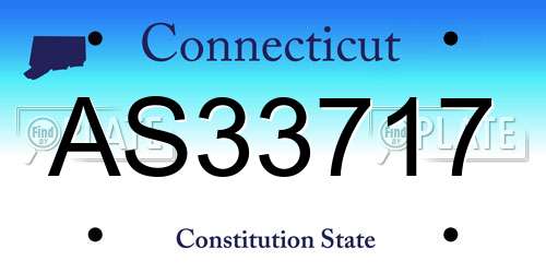 AS33717 Connecticut License Plate