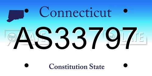 AS33797 Connecticut License Plate