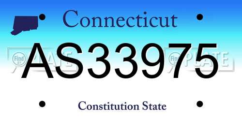 AS33975 Connecticut License Plate