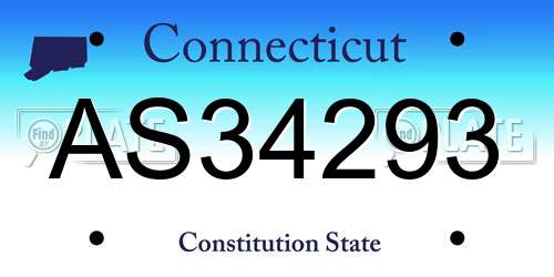 AS34293 Connecticut License Plate